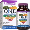 Bluebonnet Nutrition Hommes Une capsule végétale, aliments entiers multiples, K2, biologique, énergie, vitalité, non-OGM, sans gluten, sans soja et sans lait, casher, approvisionnement de 3 mois, 90 comte