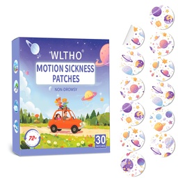 30ct Motion Sickness Patches Fast Acting & Long Last 72H | Waterproof & Non Drowsy Sea Sickness Patches Behind Ear for Cruise, Car, Airplane, Travel Essentials, Custom Planet Pattern