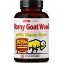 Capsules d'herbes essentielles Horny Goat pour une résistance maximale avec la racine de Maca Tribulus Ashwagandha Tongkat Ali Panax Ginseng pour hommes femmes, Boost Energy (90 comte (paquet de 1))