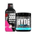 PROSUPPS L-Carnitine 3000 Stimulant Tirs liquides libres (31 portions, fruits du Dragon) et Hyde Max Pump préentraînement pour les hommes et les femmes (20 portions, Razz bleu)