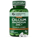 Carbamide Forte Veg Calcium And Vitamin D3 Tablets | Calcium Tablets For Women & Men | Magnesium Zinc Supplement With Vitamin D3 + K2 MK7 To Support Bones Health, Joints & Immunity - 120 Tablets