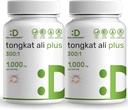 2 Pack Tongkat Ali Extract 300:1 avec de l'herbe de chèvre horny 1,100mg, 480* Capsules – Indonesian Longjack Eurycoma Longifolia Root – Supplément à base de plantes extra-fort pour l'énergie