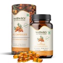 Wellwith by Ayuzera Sea Buckthorn Berry Oil Omega 7 500mg, 30 Veg HPMC Capsules, 15-Day Supply| Sea buckthorn Capsules rich In Omega 3, 6 & 9 help to keep the skin healthy| Dietary Supplements, 500mg Each