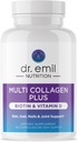 DR. EMIL NUTRITION Multi Collagen Peptides Plus Biotin und Vitamin D - Biotin und Collagen Ergänzungen für Haarhaut und Nägel - Biotin Pillen für Haarwachstum