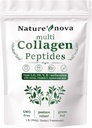 Poudre de Peptides Multi Collagène de la Nature - Type I,II,III,V,X avec Biotine, Acide Hyaluronique, Vitamine C - Non aromatisé, facilement dissout, Non-OGM