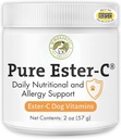 Poudre d'Ester-C pour chiens - 2 oz - Alternative saine aux chews anti-allergie pour chiens - Supplément vitamine C pour le soulagement de l'allergie pour chiens, soutien immunitaire, déchiquetant pour chiens - Fabriqué aux États-Unis