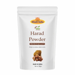 Khadi 100% Pure & Organic Harad - Haritaki Powder - Inknut Powder - Useful for Dark Circles, Face, Skin Fresh (100gm., HARAD)