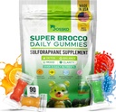 Bossko Sulforaphane Gummies avec Omega-3 – Extrait de Sprout de brocoli, EPA/DHA et antioxydants – Santé cellulaire et soutien de l'humeur – 90 Gummies végétaliennes – Arômes de baies mixtes – Sans sucre
