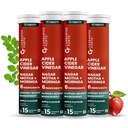 Carbamide Forte ACV Apple Cider Vinegar Tablets | ACV Moringa for Weight Loss with Cinnamon and Moringa Powder | No Maltodextrin & No Added Sugar | 15 ACV Effervescent Tablets (Pack of 4)