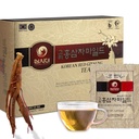 SAMSIDAE Coréen Panax Ginseng Thé instantané rouge, boîte de 50 sachets, améliore la circulation sanguine, performances intellectuelles et mémoire, stimule l'énergie