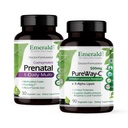 Ensemble de laboratoires émeraudes avec folate prénatal 1 jour (60 capsules de légumes) et PureWay-C (90 capsules de légumes) - Multivitamine prénatale avec folate méthylé, fer et plus* - supplément de vitamine C avec acide lipoïque R-Alpha*
