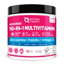 NATURE TARGET Vitamines de chien Poudre, probiotiques et enzymes digestives pour la santé des Guts, Glucosamine & Chondroïtine & Omega 3, Supplément complet pour les aliments maison pour chiens, les articulations et la peau et le soutien immunitaire