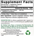 Meilleur extrait naturel Ashwagandha 500 Mg & Zinc Gluconate 50mg