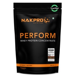 NAKPRO NUTRITION Perform Whey Protein Concentrate | 1kg Strawberry | 24g Protein | Trustified Certified