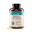 NatureWise Extra-Strength Omega 3 Supplément huile de poisson - 1000mg par portion - 600 EPA & 400 DHA et vitamine E - Soutien à la santé du coeur et du cerveau - Saveur de citron, sans OGM - 180 Softgels[3-Mois]