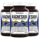 FarmHaven Magnésium Glycinate & Malate Complex w/ Vitamine D3, 100% Chélaté pour l'absorption maximale, végétalien – santé des os, nerfs, muscles, 360 capsules, 180 jours