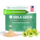 Amla Powder & Green Tea Superfood Supplement, 20x Ultra Concentré Amla, Antioxydant Support, Fabriqué avec Oolong Tea et Gooseberries indiennes, Organique, Vegan, Arôme classique, 30 portions