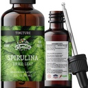 Teinture de spiruline, extrait de spiruline biologique (Arthrospira Platensis) Supplément à base de plantes, non-OGM dans la glycérine végétale biologique pressée à froid, 700 mg, 2 oz (60 ml)