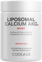 Codeage Supplément AKG au calcium liposomique - Calcium Alpha-Kétoglutarate - 2 mois d'approvisionnement - Livraison liposomique - 1 Capsule par portion - Non-OGM, sans gluten - 60 Capsules