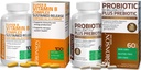 Bronson Probiotic 50 Billion CFU + Präbiotisch mit Apfel-Polyphenole & Ananas-Fruchtextrakt + Vitamin B-Komplex erhalten Freisetzung