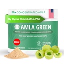 Amla Powder & Decaf Green Tea Superfood Supplement, 20x Ultra Concentré Amla, Antioxydant Support, Fabriqué avec Oolong Tea et Gooseberries indiennes, Organique, Vegan, Decaf, 30 portions