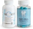 Probiotiques oraux radicaux pour les dents et les gencives avec bouche rade pour la sensibilité des dents - Probiotique dentaire de formulation de dentiste avec Lactobacillus Reuteri et multivitamine pour renforcer les gencives, les dents et les os de la mâchoire