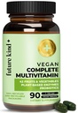 Multivitamines Vegan futures - 42-en-1 Multivitamines Vegan pour les femmes et les hommes avec enzymes, B12, zinc, et probiotiques pour la digestion (90 onglets dans bouteille recyclée)