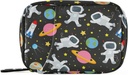Space Travel Galaxy Astronauts Pille Box 7 Tage Pille Tasche Reise Pille Organizer Tasche mit Reißverschluss Tragbare Wochentasche Kompakte Größe für Vitamin Supplement Halter