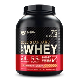 Optimum Nutrition Or Standard 100% poudre de protéines de lactosérum, banane fraise, 5 livres (paquetage mai Vary)