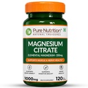 Pure Nutrition Magnesium Citrate Supplement 1000mg - 120 Tablets | Magnesium citrate Supplement Supports Sleep, Muscle Relaxation, Bone & Joint Health, Energy Production & Easy For Digestion