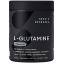 Sports Research® L-Glutamine - Relèvement des séances d'entraînement, santé immunitaire et soutien de la santé git - 5 G par service - 10.58 Oz