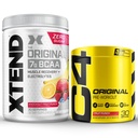 Cellucor Pre Workout & BCAA Bundle, C4 poudre de pré-entraînement originale, punch de fruits, 30 portions + XTEND BCAA poudre, punch de fruits knockout, 30 portions