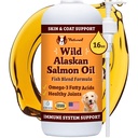 Natural Dog Company Wild Alaskan Salmon Oil Formula with Omega 3, Fish Oil for Dogs Complement, Skin & Coat Dog Oil, Itchy Relief, Immune Support for Joints & Heart, Food Topper, 16 oz.