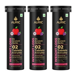 Auric Get Slim Effervescent | 60 Tablets Power of Green Coffee, Green Tea, Grape Seed & Garcinia Cambogia | For Men & Women