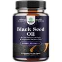 Capsules d'huile de graines noires de végétalien - Nigella Sativa à pression froide Capsules d'huile de graines de cumin noir avec Omega 3 6 9 Antioxydants et Thymoquinone pour la croissance des cheveux Immune Soutien articulaire santé et digestion