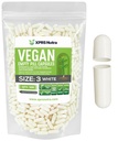 XPRS Nutra Taille 3 Capsules vides - 500 Compte Vide Végétalien - Pilules végétariennes - Bricolage Gélule végétale Remplissage - Veggie Pill Caps (Blanc)