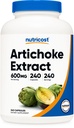 Extrait d'artichaut Nutricost 600mg, 240 Capsules végétariennes - Sans gluten, sans OGM