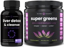 NutraChamps Nettoyez le foie Capsules de désintoxication et Super Greens Antioxydant Superfood Powder Bundle