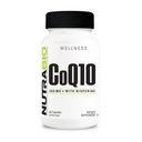 NutraBio CoQ10 complément alimentaire avec biopérine, fonction cardiaque saine et production d'énergie cellulaire, 200mg - 60 Capsules