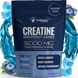 Creatine Gummies for Women & Men, Creatine Monohydrate Gummies, Blueberry