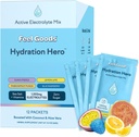 Feel Goods Hydration Hero, Variety Pack, 1,000mg Electrolytes Powder, Sugar Free, Magnesium, Organic Aloe Vera, L Theanine, Vitamin C, Vegan, Non GMO, On The Go Electrolyte Packets, 12 Count