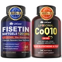 1Emballage Fisetin Liposomique Softgels 1200mg + 1Emballage Liposomique CoQ10-200mg Softgels