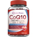 Recettes du médecin CoQ10 200mg par portion, supplément haute absorption Coenzyme Q10 avec huile d'olive, coeur et santé vasculaire, production d'énergie et soutien antioxydant, 2 mois d'approvisionnement, 120 Softgels