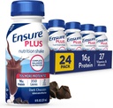 Ensure Plus DarkChocolate Nutrition Shake | Meal Replacement Shake | Ready To Drink | 16g Protein and 27 Vitamins and Minerals | 8 fl oz - 24 Pack