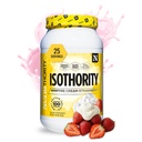 Isothority Isolate de protéines de lactosérum, fraise fouettée à la crème, 2 lb - Acides aminés à chaîne ramifiée ultra absorbants (AABC) en poudre avec 25g par portion, faible teneur en glucides - construire des muscles et accélérer la récupération