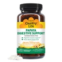 Country Life Enzymes de papaye à croquer pour le soutien de la digestion - Ananas naturels et parfum de papaye, aide à l'absorption des nutriments, contient de la papaine et de la protéase - 200 et 500 Wafers disponibles