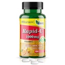 America Medic & Science Rapid-C 1000mg supplément de vitamine C (1 paquet de 100 comprimés) Booster d'énergie, support quotidien du système immunitaire, antioxydant, acide ascorbique non-OGM pour adultes hommes et femmes