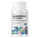Glycinat de magnésium 400 MG par portion 100 % chélaté pour une absorption élevée, doux sur l'estomac, non-OGM, 90 capsules végétariennes