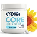 Core Med Science Quercetin liposomique, 200mg (60 Capsules) - Supplément Quercetin soutient l'absorption de vitamine C et de zinc - favorise le système immunitaire et la santé cardiaque, sans gluten et sans lait