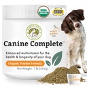 Wholistic Pet Organics Canine Complete - Poudre de multivitamines pour chien - 1 Lb - Vitamines et suppléments quotidiens pour chien pour aliments maison - Système immunitaire, peau, manteau et santé générale - Petite et grande race